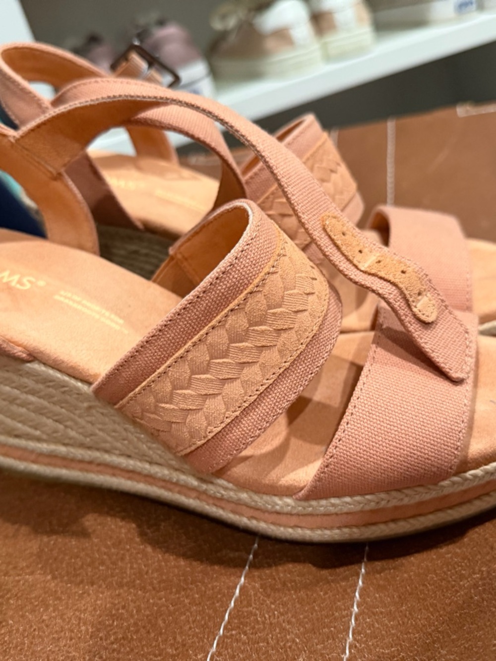 TOMS Women's Blush Braided Strap Espadrille Wedges - Picture 6 of 7